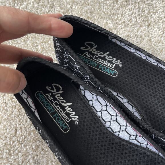 Skechers Ballet Flats Women 8.5 Shoes Slip On Stretch Knit Memory Foam Loafers - Picture 6 of 11